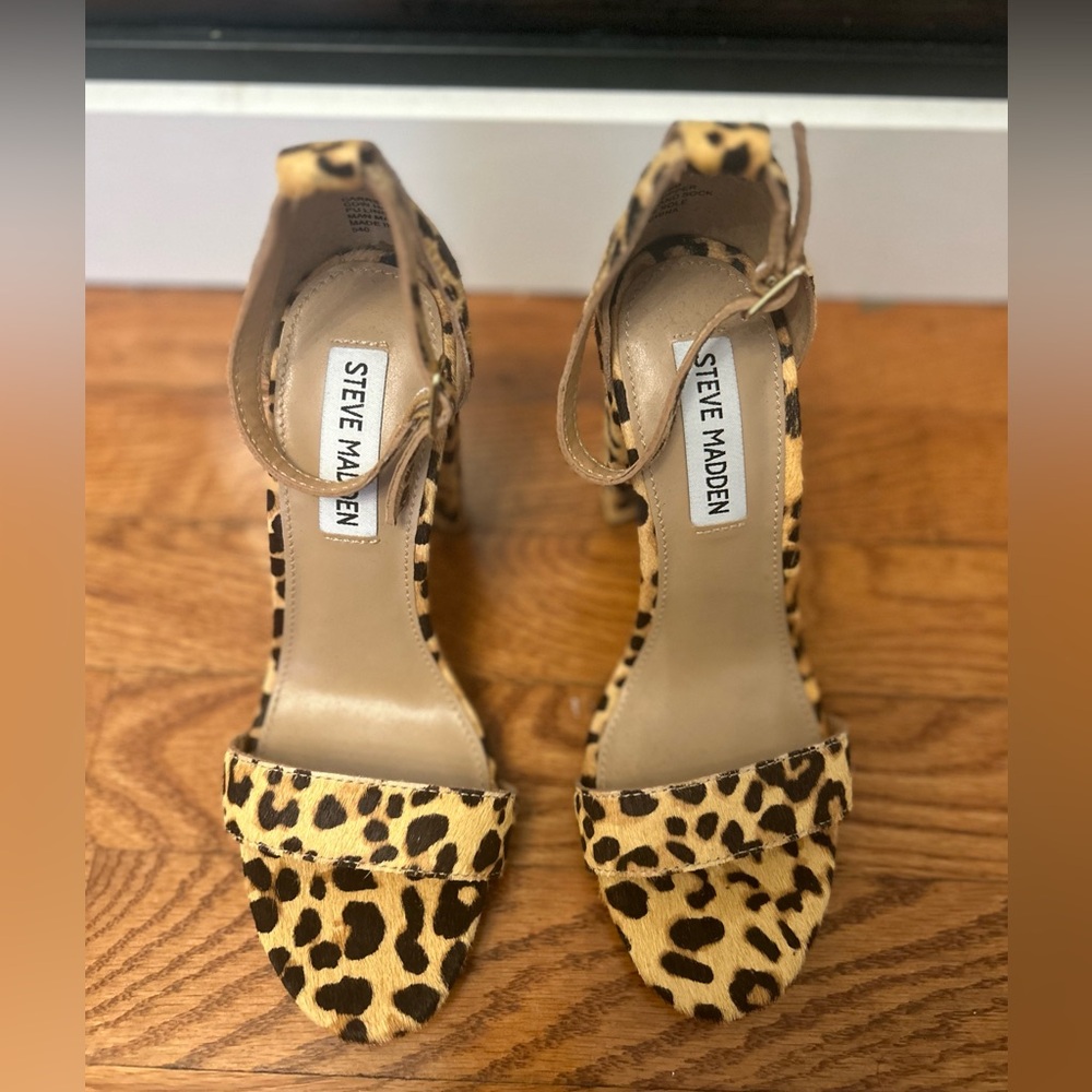 Steve Madden Cheetah Print High Heels Sandals Size 6